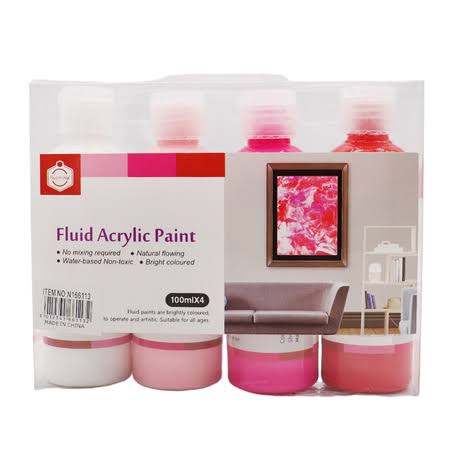 Fluid Pouring Paint Set 4pc x 100ml