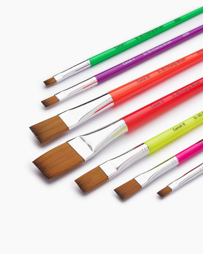 Camel Champ Brushes Assorted, Flat - Series 65