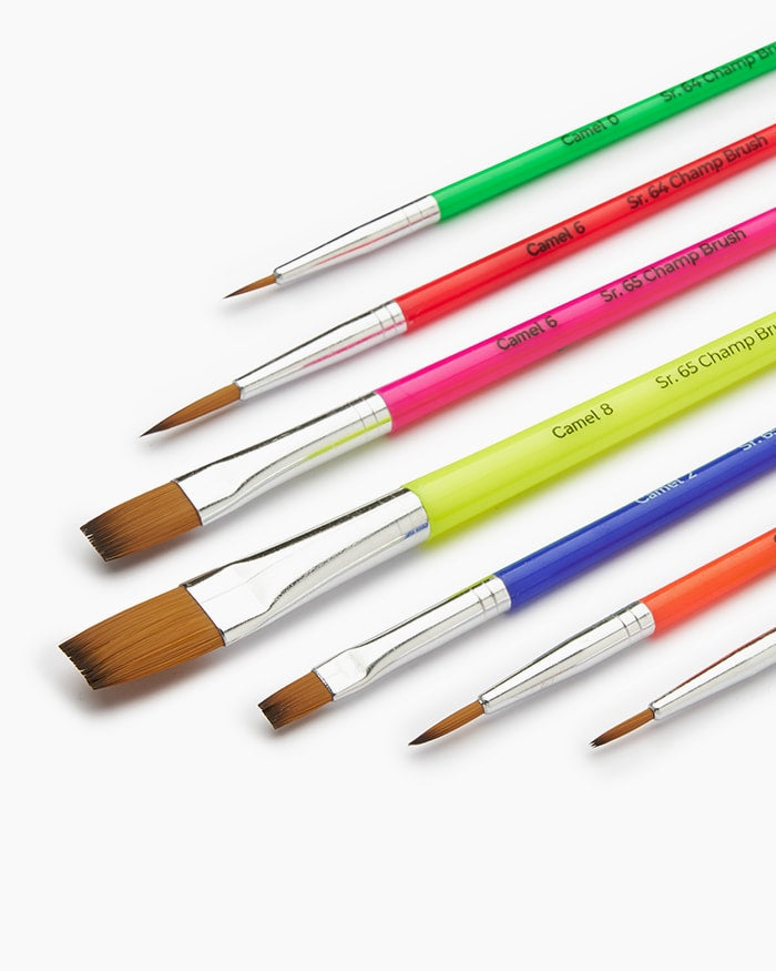 Camel Champ Brushes Assorted, Round - Series 64 & Flat - Series 65