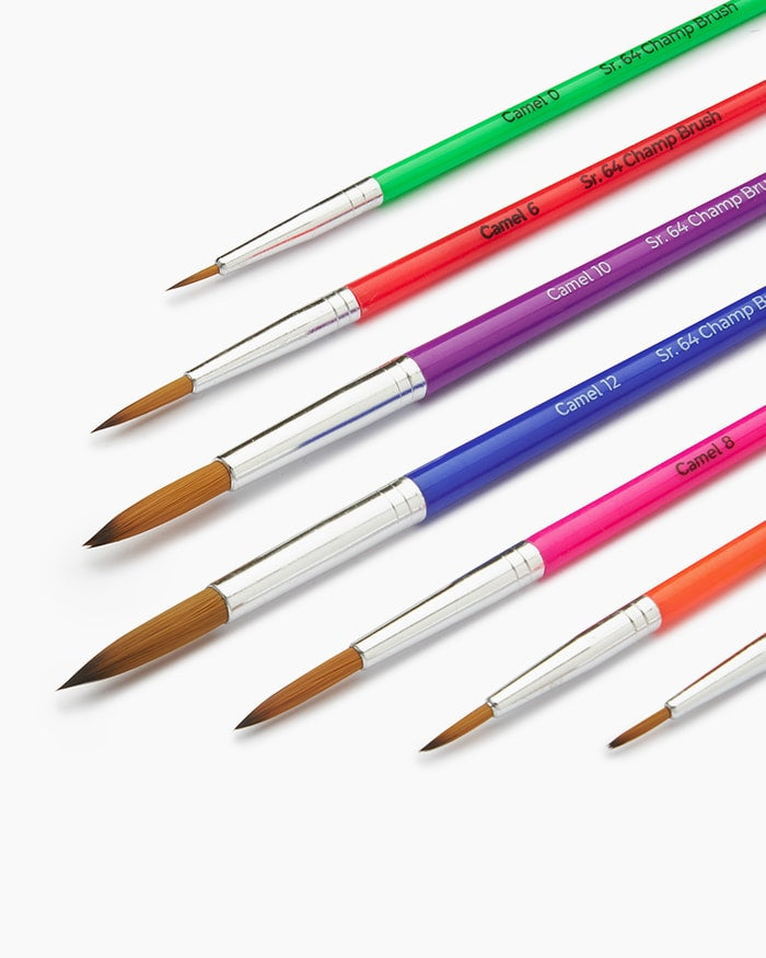 Camel Champ Brushes Assorted, Round - Series 64