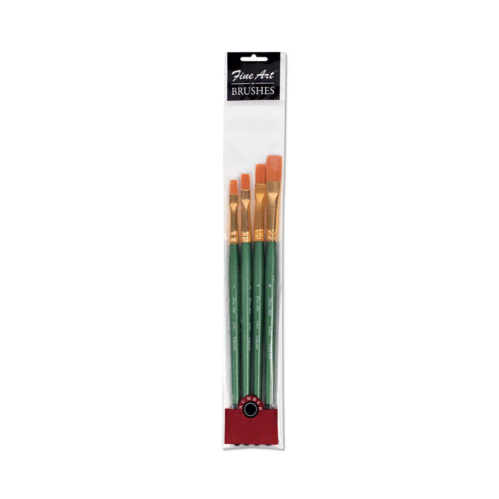 Fine Art Synthetic Taklon Flat Brush Set