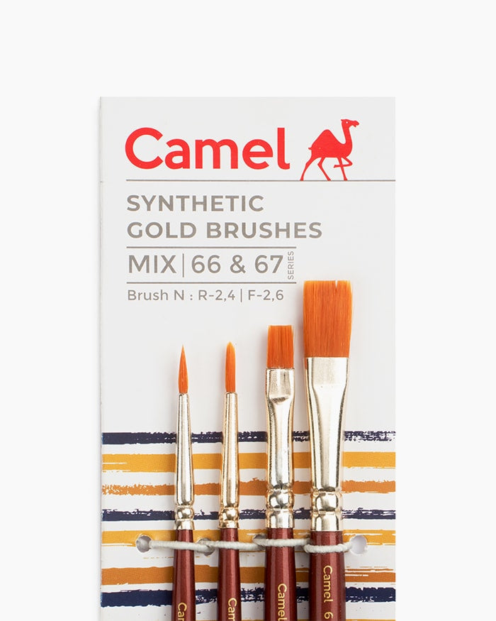 Camel Synthetic Gold Brushes, Round - Series 66 & Flat - Series 67