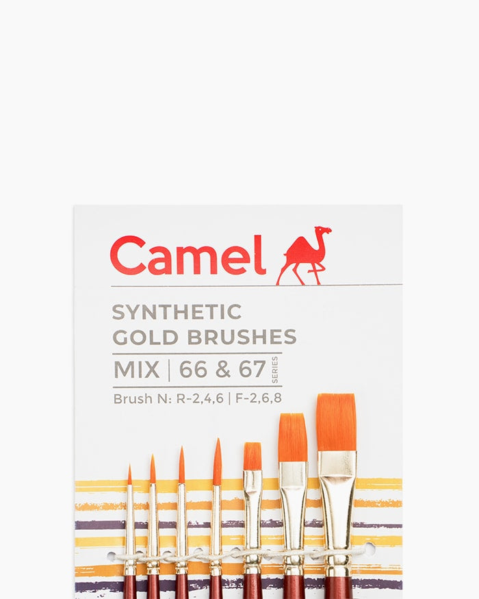 Camel Synthetic Gold Brushes, Round - Series 66 & Flat - Series 67