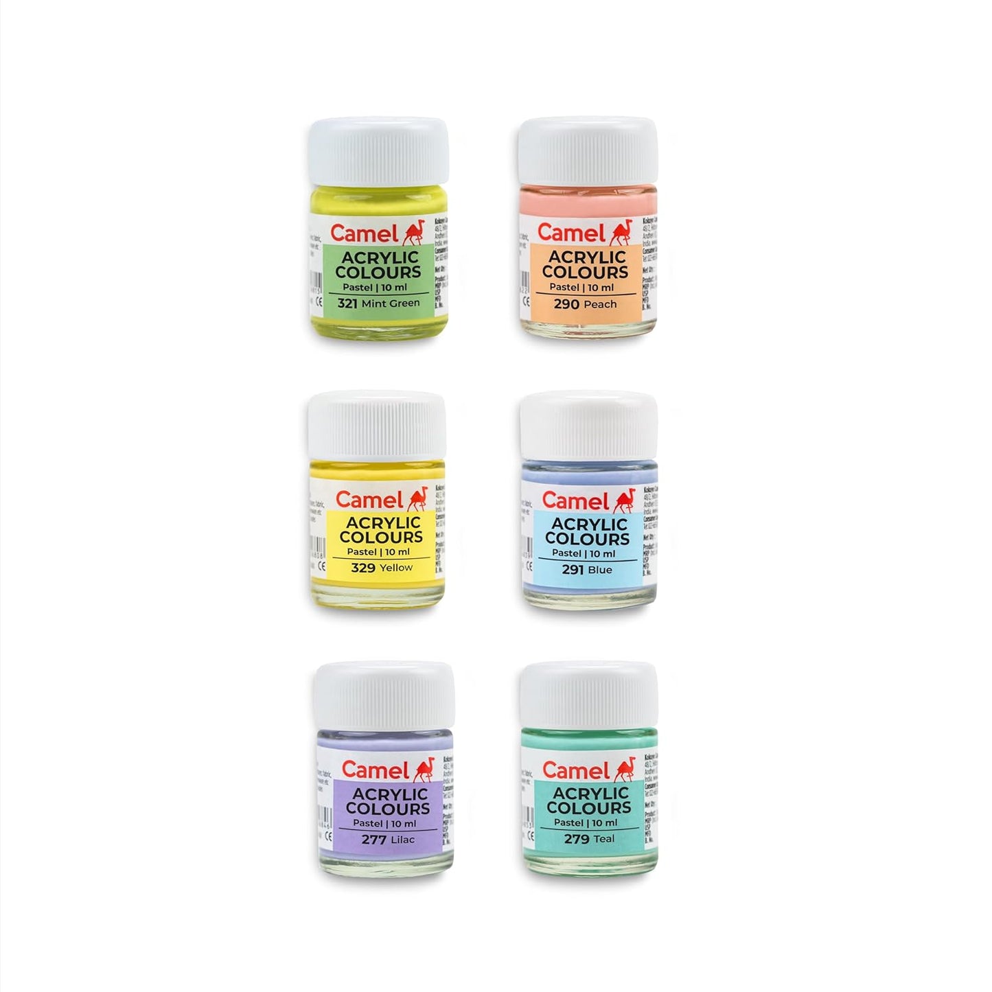 Camel Acrylic Pastel Shades Set 10ml