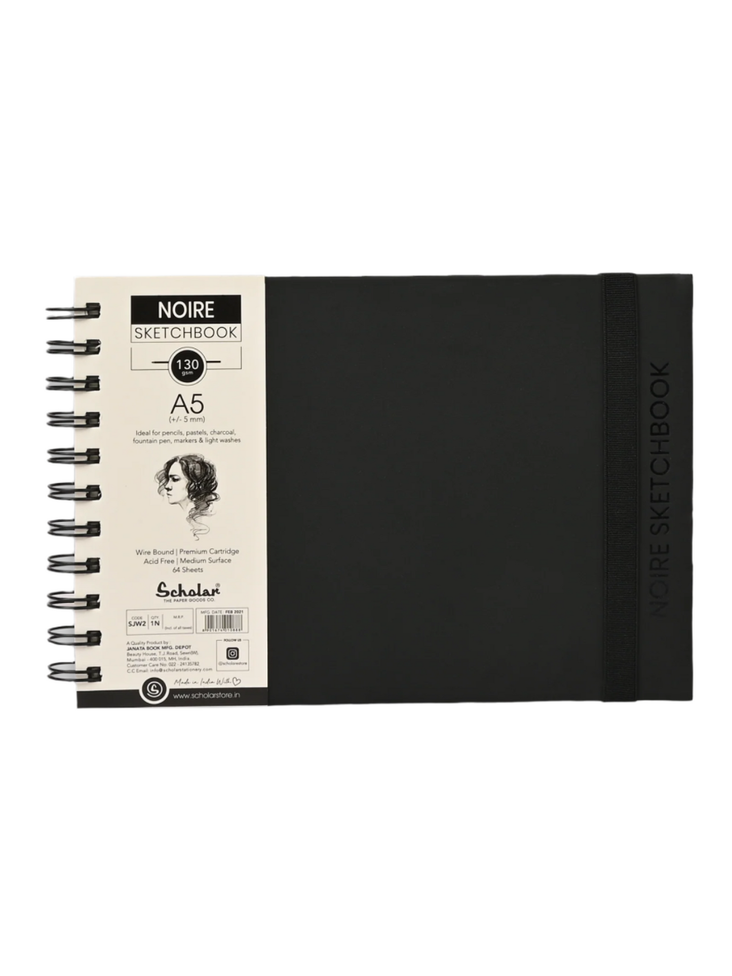 Scholar Noire Sketch Book, 130gsm