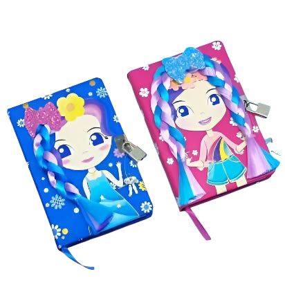 Girl 3D Hair Lock Diary A5