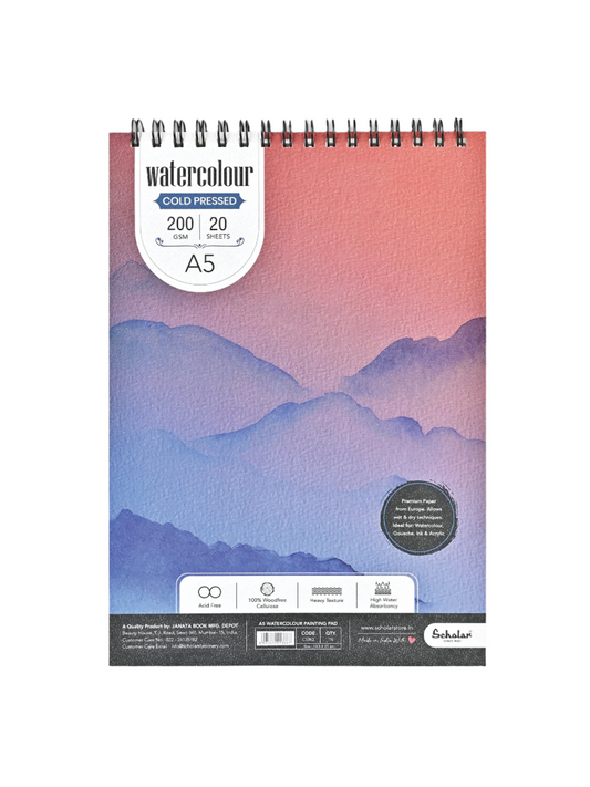 Watercolour Cold Pressed Paper Pads  – Wire Bound, 200gsm