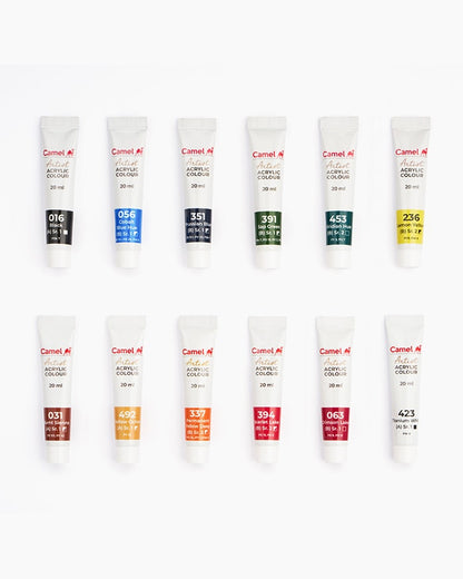 Camel Artist Acrylic Colour Tubes Set 20ml