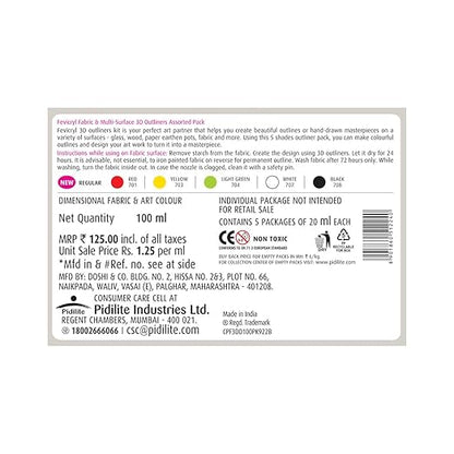 Fevicrly 3D Regular Outliners Set 20ml