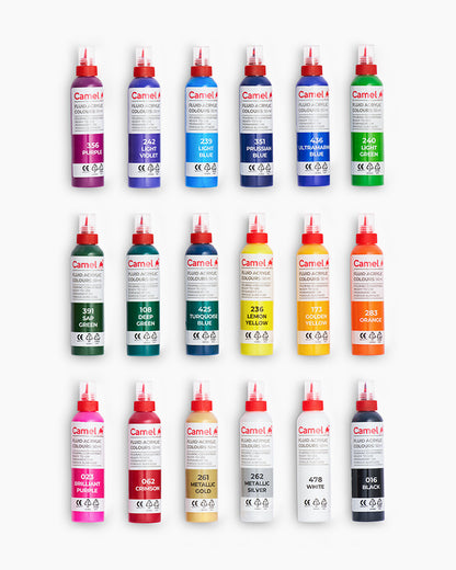 Camel Fluid Acrylic Colours Set, 50 ml