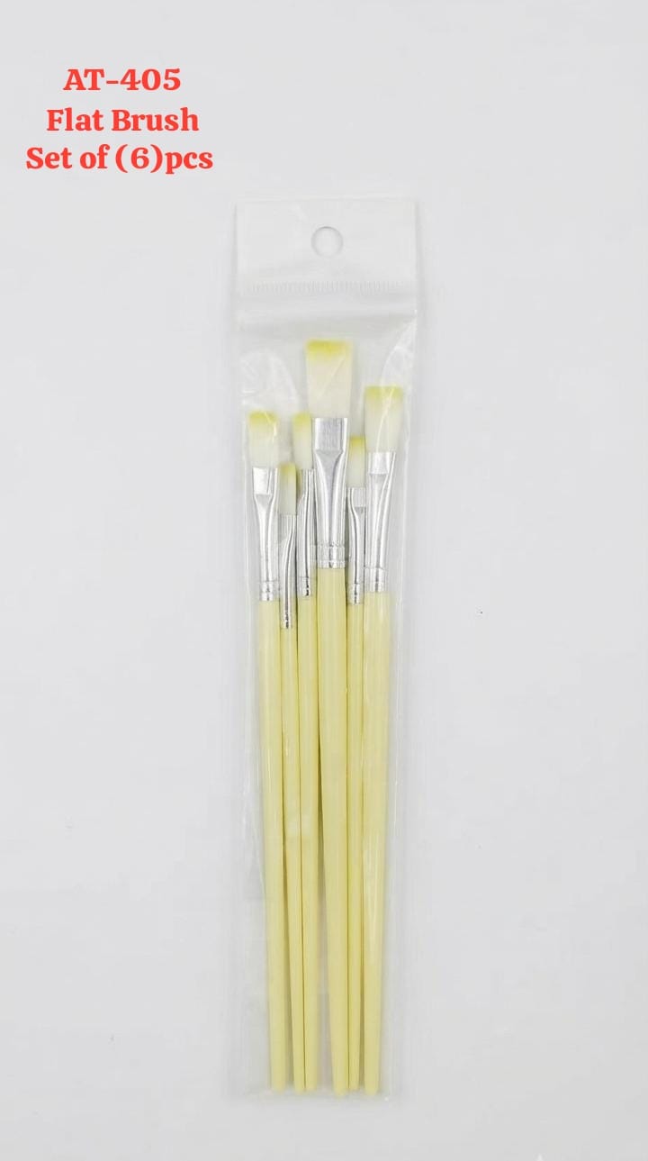 Pastel Handle Flat Brush Set