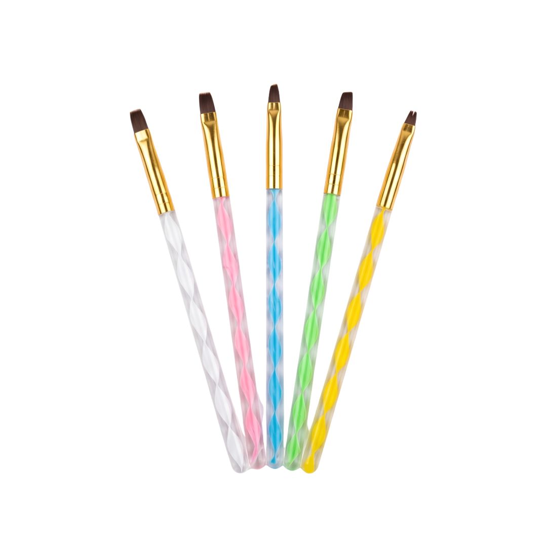 5pc Nail Art Brush Set (Acrylic Handle)