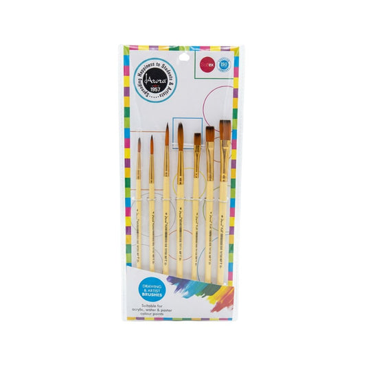 Arora Round & Flat Brush Set of 7