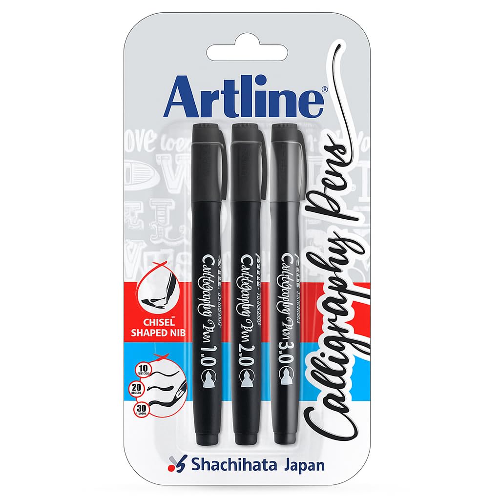 Artline Ergoline Black Colour Calligraphy Pen Set of 3