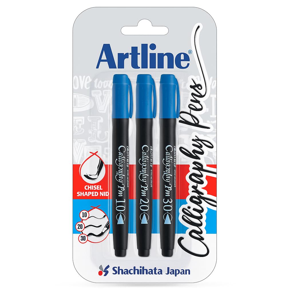 Artline Ergoline Blue Colour Calligraphy Pen Set of 3