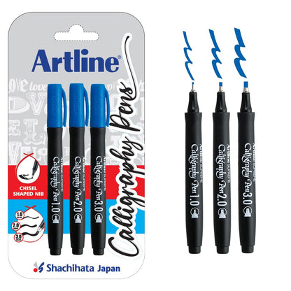 Artline Ergoline Blue Colour Calligraphy Pen Set of 3