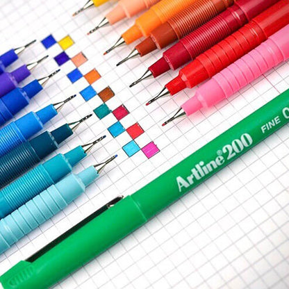 Artline Fine Line Pen Pack of 10 Shades