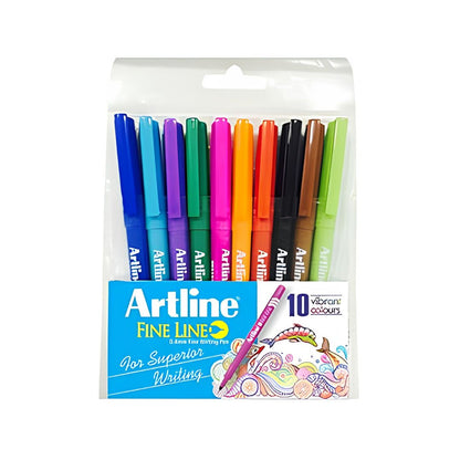 Artline Fine Line Pen Pack of 10 Shades