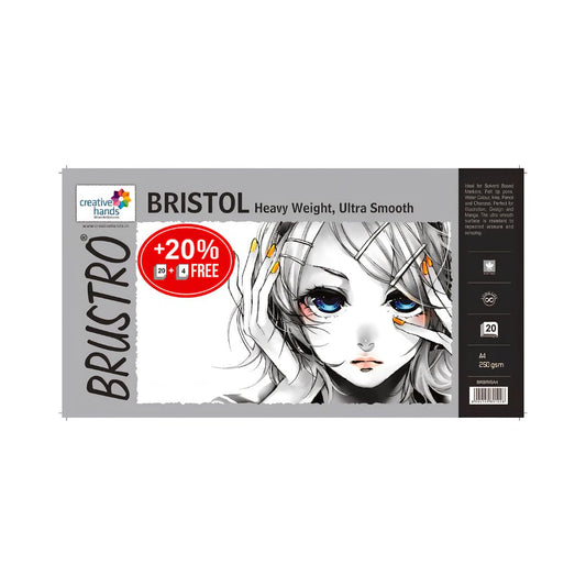 BRUSTRO Ultra Smooth Bristol Sheets, 250 GSM