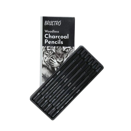 BRUSTRO Woodless Charcoal Pencil Set Of 6
