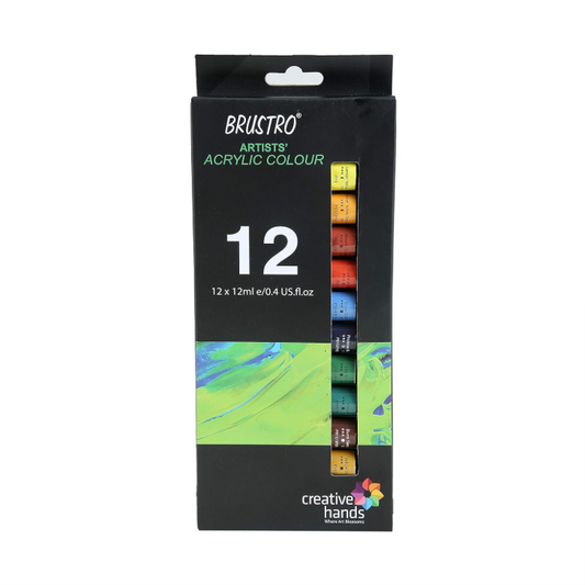 BRUSTRO Artist's Acrylic Paint Colour Set, 12ml