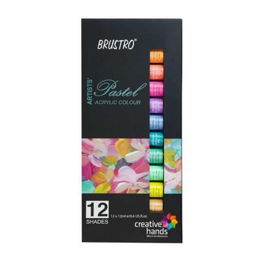 BRUSTRO Artist's Pastel Acrylic Colour Set, 12ml