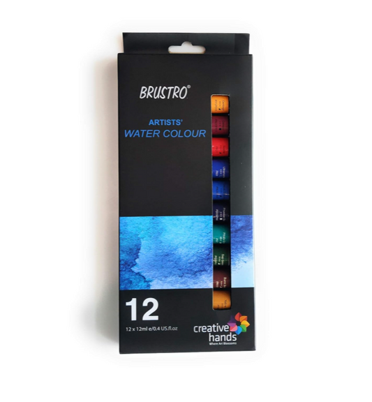 BRUSTRO Artist's Watercolour Tubes Set, 12ml