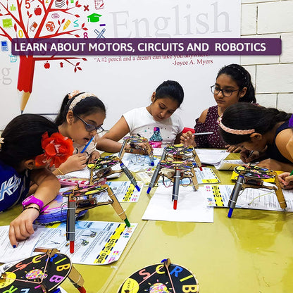 Be Cre8v Electronic DIY Scribbler Robot Kit for Kids (7+ Years) | Drawing Robot STEM Toy