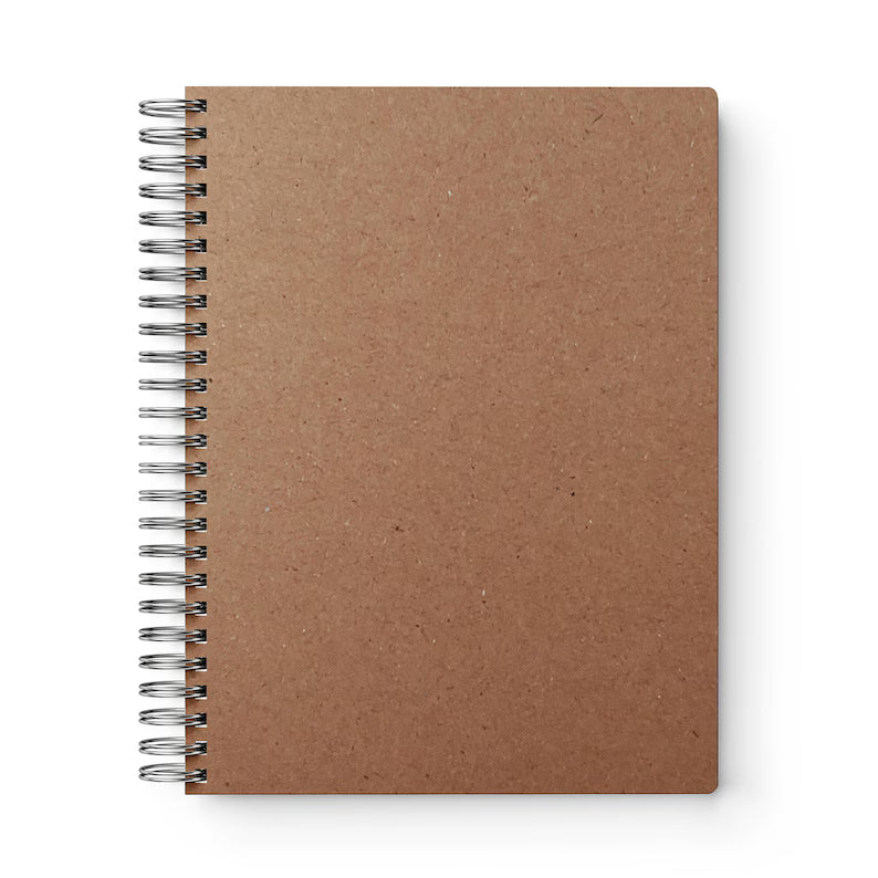 Blank Cover Journal, Spiral Kraft Sketchbook - 140GSM