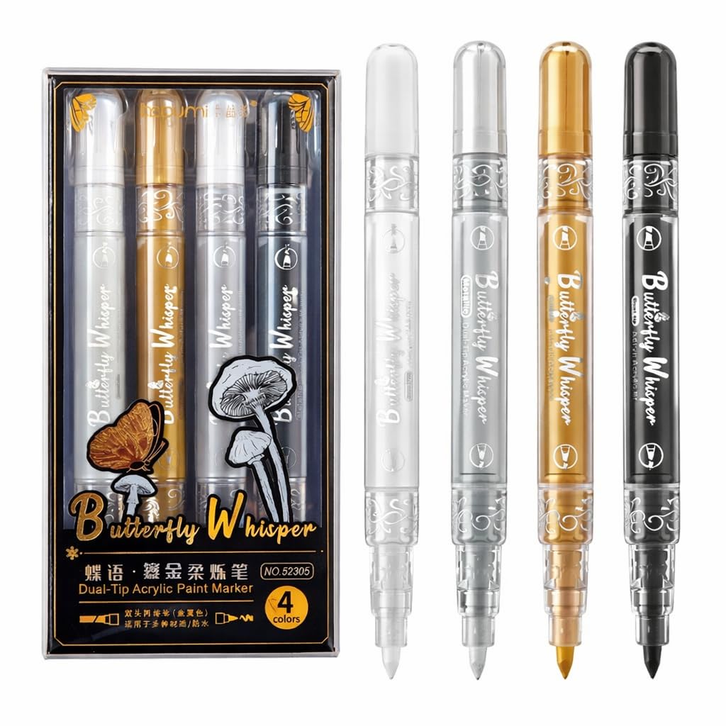 Butterfly Whisper Dual-Tip Metallic Acrylic Markers