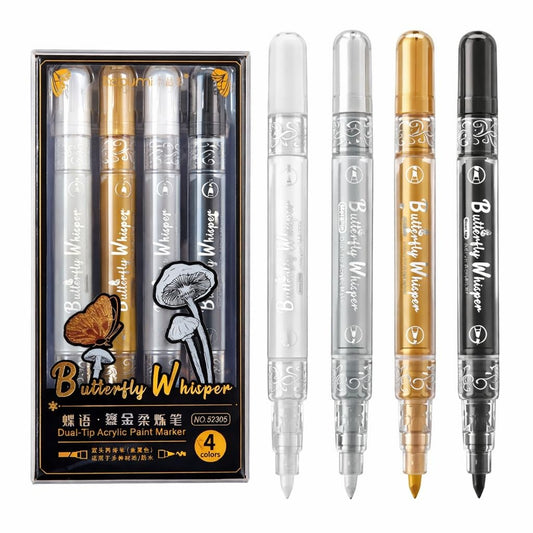 Butterfly Whisper Dual-Tip Metallic Acrylic Markers
