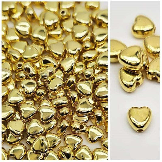 Craft Beads Metallic Heart 500g