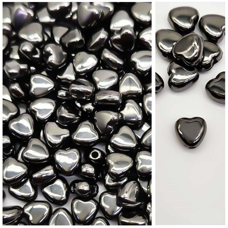 Craft Beads Metallic Heart 500g