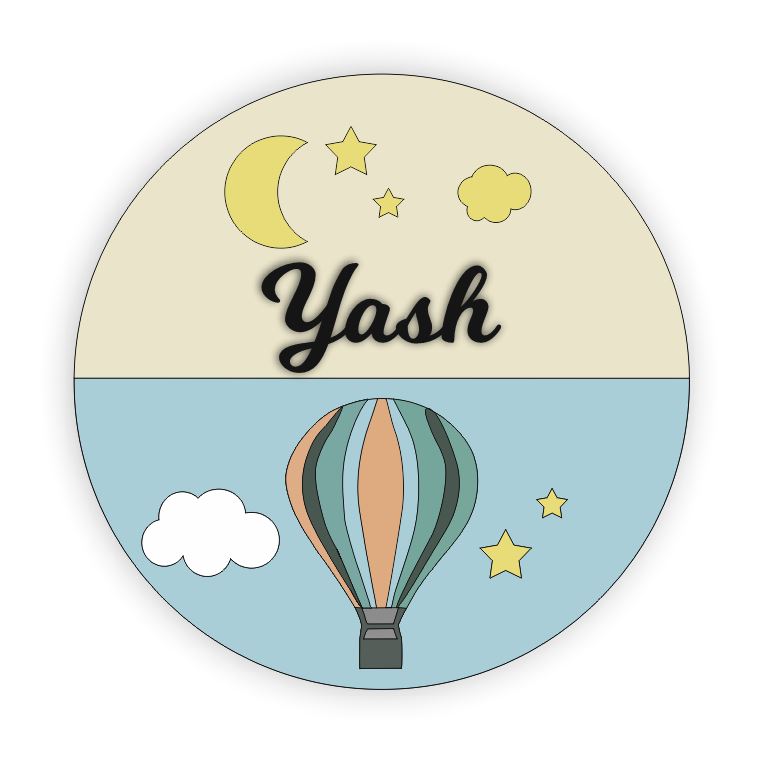 Kids Name Plate - Hot Air Balloon