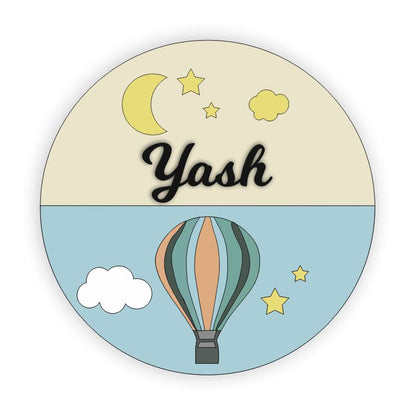Kids Name Plate - Hot Air Balloon