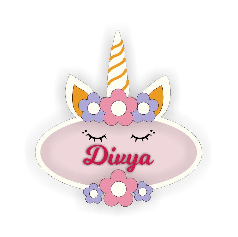 Kids Name Plate - Unicorn 3
