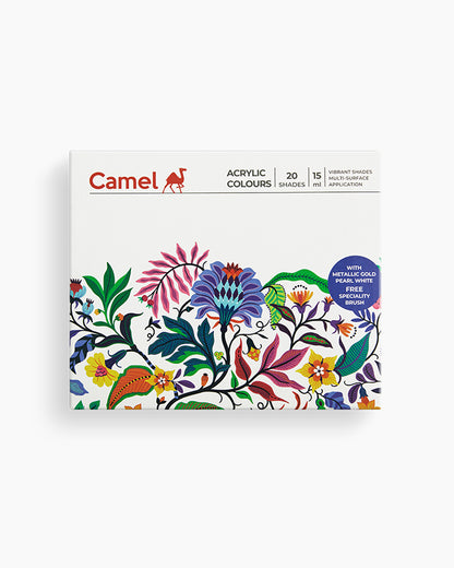 Camel Acrylic Colours, 15ml - 20 shades set