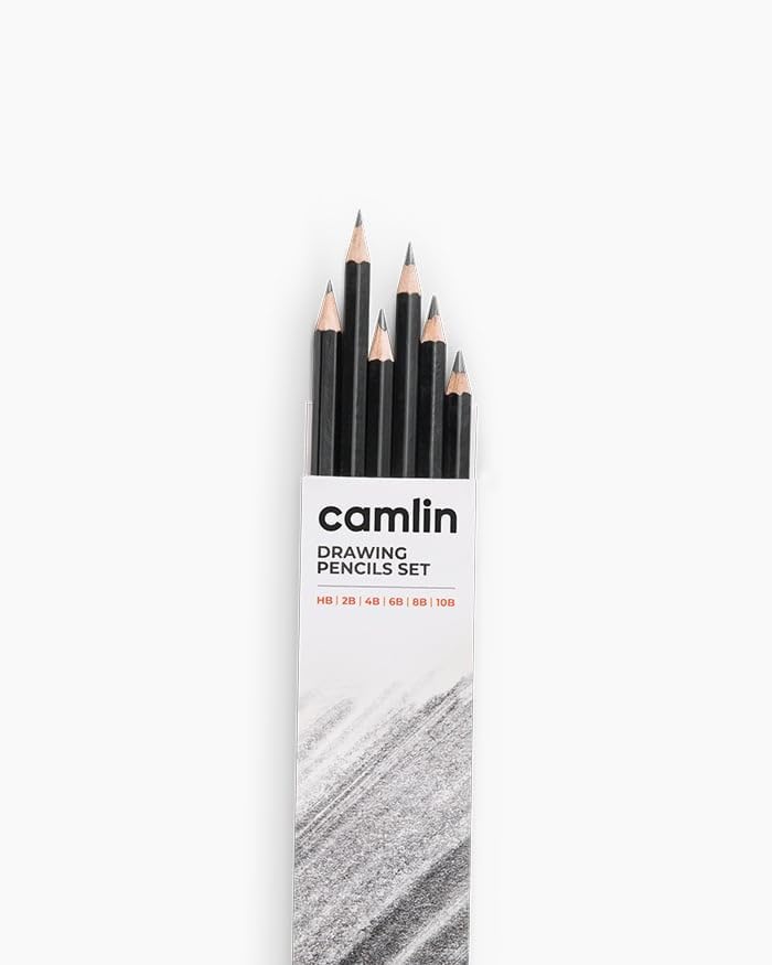 Camel Assorted Drawing Pencils | Pack of 6 | HB, 2B, 4B, 6B, 8B & 10B