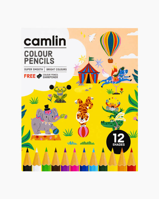 Camlin Colour Pencils, Half Size, 12 Shades, (10pcs Set)