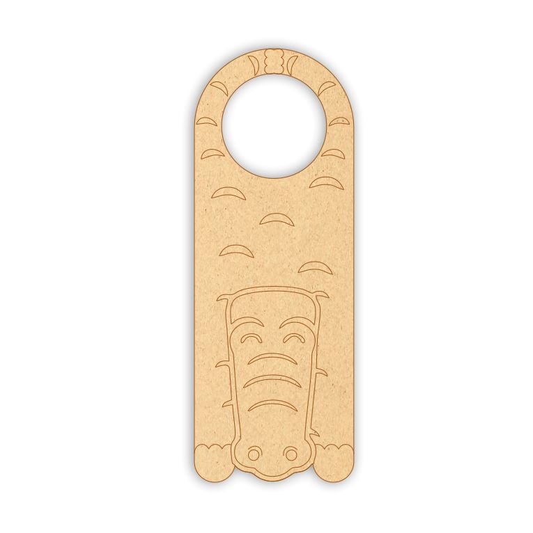 MDF Door Knob Hanger - Crocodile