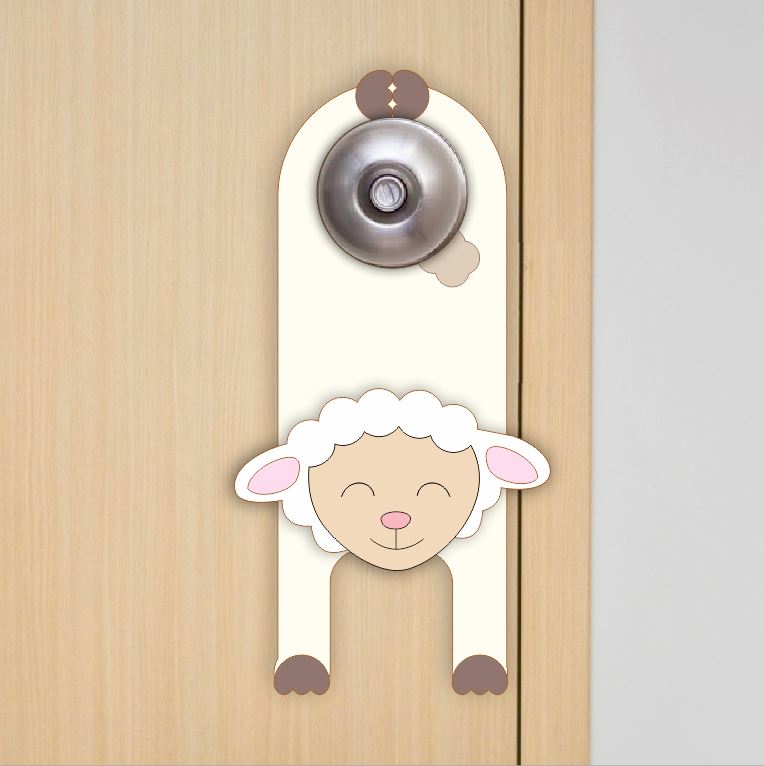 MDF Door Knob Hanger - Lamb