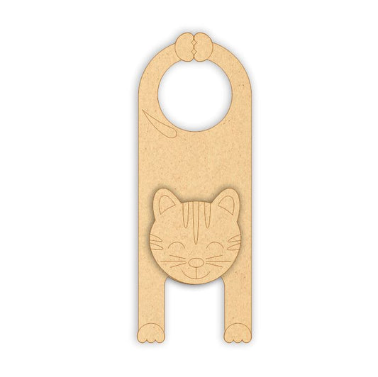MDF Door Knob Hanger - Cat