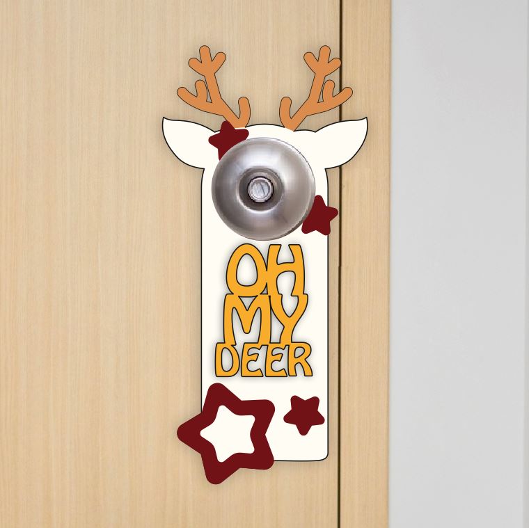 MDF Door Knob Hanger - Deer