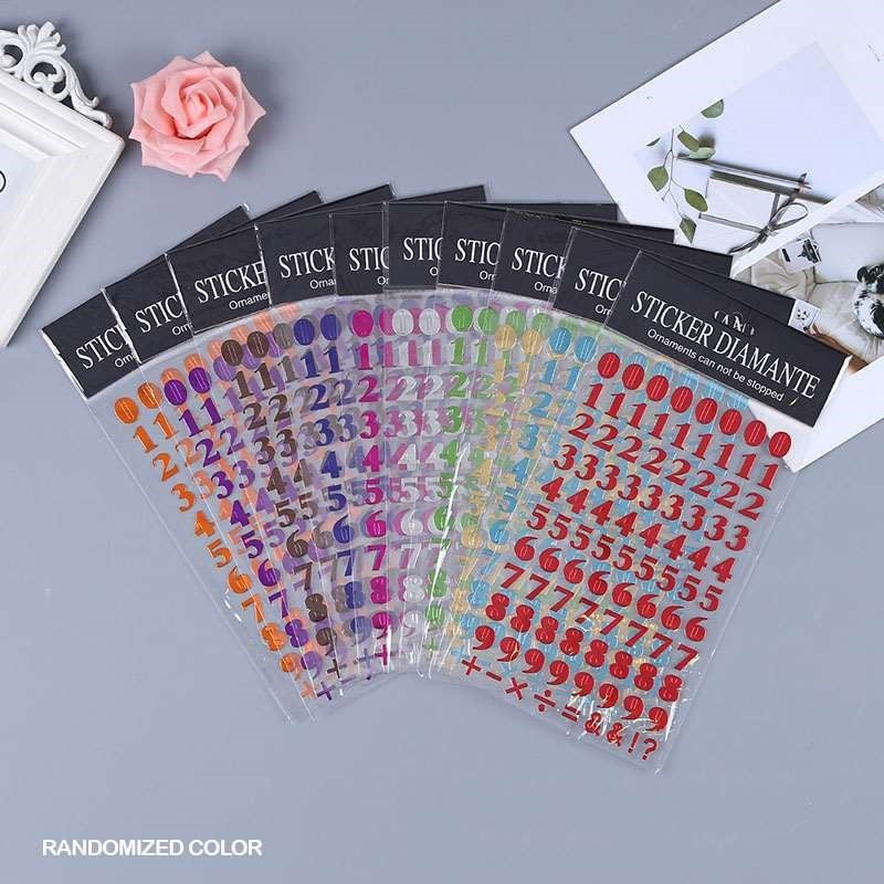 Diamante Numbers Metallic Sticker