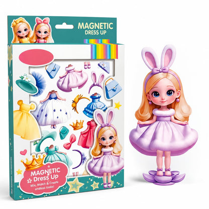 DIY Magnetic Fashion Dress up Puzzle Doll