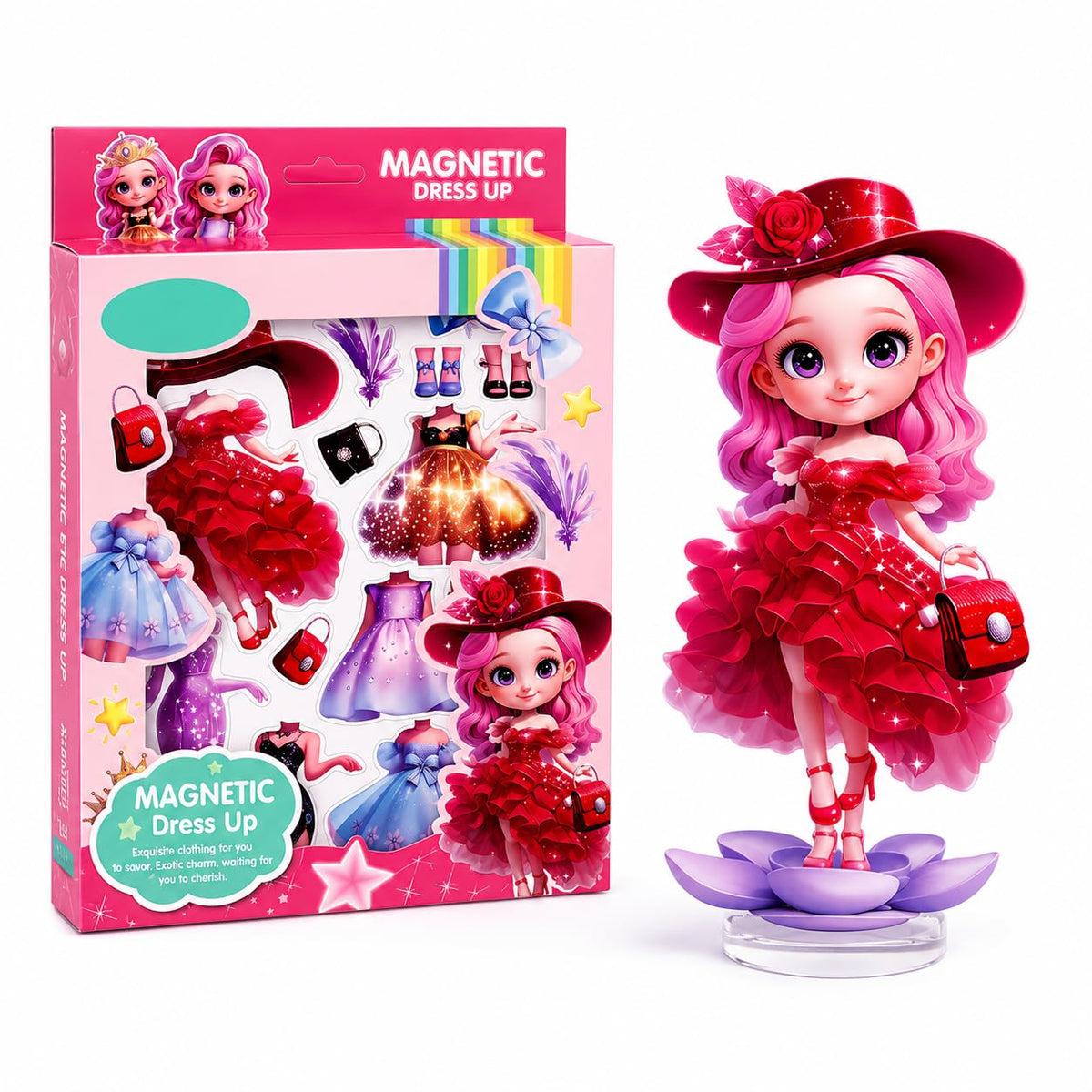 DIY Magnetic Fashion Dress up Puzzle Doll