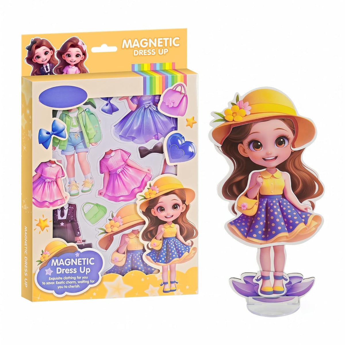 DIY Magnetic Fashion Dress up Puzzle Doll