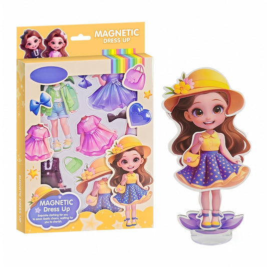 DIY Magnetic Fashion Dress up Puzzle Doll