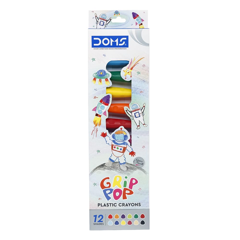 DOMS Grip Pop Plastic Crayons