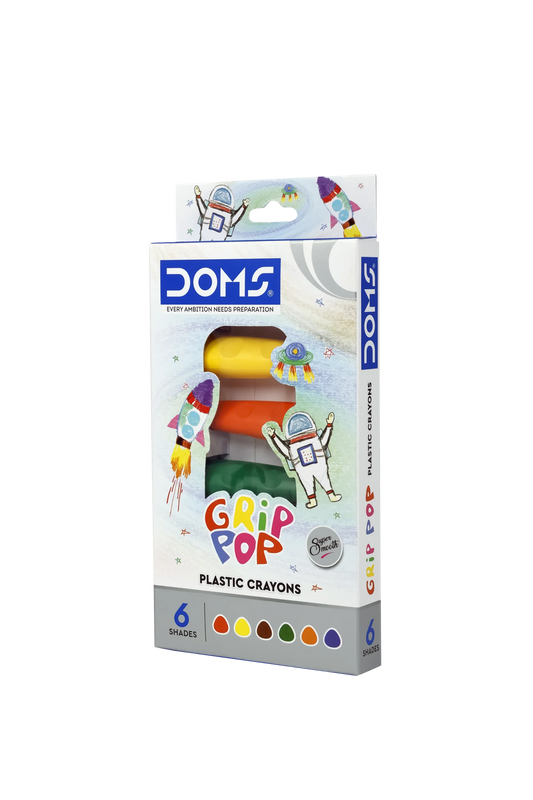 DOMS Grip Pop Plastic Crayons